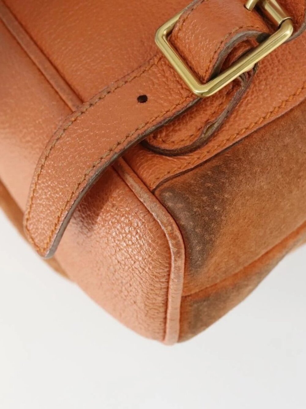 GUCCI Bamboo Backpack Suede Orange Gold Auth 169373 - Picture 9 of 15